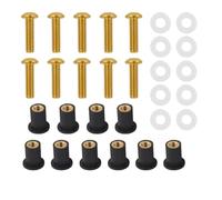 Kit de boulons de carénage 10Pieces M5X15mm Pare-brise Boulons De Pare-brise Carénage Vis Écrou Fixation(OR)