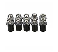 Kit de boulons de carénage 10pièces Moto M5 16mm Métrique Caoutchouc Puits Écrous Pare-brise Carénage Capot Pare-brise Anodisé Pare-brise Écrou Boulon Vis Kit(10 pieces Silver)