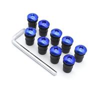 Kit de boulons de carénage 10pièces/Set Kit Moto M5 15mm Métrique Caoutchouc Puits Écrous Pare-brise Carénage Capot Aluminium Moto Vis Boulons(BLEU)