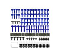 Kit de boulons de carénage 195Pièces M5 M6 Vis Boulons De Moto Vis Boulon Juste Pour YZF R1 R15 R25 R3 R6 R125 R15 R25(BLEU)