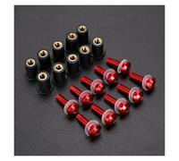 Kit de boulons de carénage 5MM 10pièces Boulons De Carénage Kit Pare-brise Vis Écrous En Caoutchouc Pour TDM 850 900 TDR250 XT1200Z / ZE XT660Z Pour Super Pour Tenere(Ensemble rouge)