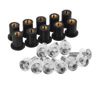 Kit de boulons de carénage 5mm 10Pieces Déflecteurs De Pare-brise Boulons Pour F650GS F800GS F800R R1200R R1200GS S1000R S1000XR K1300R Neuf T Pour Scrambler(ARGENT)