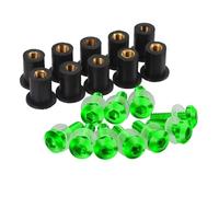 Kit de boulons de carénage 5mm 10Pieces Déflecteurs De Pare-brise Boulons Pour F650GS F800GS F800R R1200R R1200GS S1000R S1000XR K1300R Neuf T Pour Scrambler(VERT)