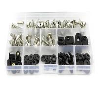 Kit de boulons de carénage Pour Aprilia RS125 1996 1997 1998 1999 2000 2001 2002 2003 2004 2005 Kit Complet De Boulons De Carénage Clips De Carénage Écrou De Boulon(Argent)