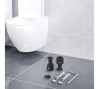 Kit de boulons de fixation galvanisés pour toilettes suspendues au mur avec boîtier en plastique et mécanisme de pré-verrouillage pour la sécurité (noir)