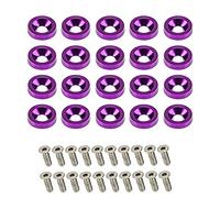 Kit de boulons de rondelle de pare-chocs, TOTMOX 20pcs en acier inoxydable, aluminium, modification, vis M6, kit de boulon de rondelle de pare-chocs, kit d'habillage de compartiment moteur, Violet