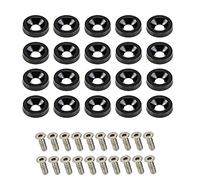 Kit de boulons de rondelle de pare-chocs, TOTMOX 20pcs en acier inoxydable, aluminium, modification, vis M6, kit de boulon de rondelle de pare-chocs, kit d'habillage de compartiment moteur, rouge