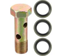 Kit de boulons double banjo, filetage métrique M10x1.0 longueur 38mm, adaptateur universel en métal durable de couleur bronze avec rondelles pour tuyau de frein turbo pour voiture