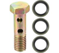 Kit de boulons double banjo, filetage métrique M10x1.5 longueur 38mm, adaptateur universel en métal durable de couleur bronze avec rondelle pour tuyau de frein turbo pour voiture