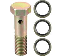Kit de boulons double banjo, filetage métrique M12x1.5, longueur 48mm, adaptateur universel en métal durable de couleur bronze avec rondelle et entretoise