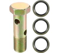 Kit de boulons double banjo, filetage métrique M14x1.5, longueur 51mm, adaptateur universel en métal durable de couleur bronze avec rondelle d'étanchéité