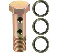 Kit de boulons double banjo, filetage métrique M14x1.5, longueur 51mm, adaptateur universel en métal durable de couleur bronze avec rondelles