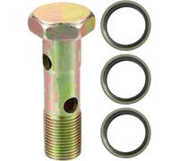 Kit de boulons double banjo, filetage métrique M18x1.5, longueur 70mm, adaptateur universel en métal durable de couleur bronze avec rondelle d'étanchéité