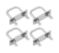 Kit de boulons en U, 304 Stainless Steel U-Bolt Kit of Heavy-Duty Square U-Bolts with Nuts, Washers, and Frame Plate for Pipe, Trailer, Automotive, and Leaf Spring Applications(4,M8x30x60mm)