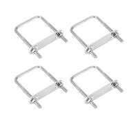 Kit de boulons en U, 304 Stainless Steel U-Bolt Kit of Heavy-Duty Square U-Bolts with Nuts, Washers, and Frame Plate for Pipe, Trailer, Automotive, and Leaf Spring Applications(4,M6x50x80mm)