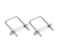 Kit de boulons en U, 304 Stainless Steel U-Bolt Kit of Heavy-Duty Square U-Bolts with Nuts, Washers, and Frame Plate for Pipe, Trailer, Automotive, and Leaf Spring Applications(2,M8x50x100mm)