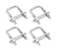 Kit de boulons en U, 304 Stainless Steel U-Bolt Kit of Heavy-Duty Square U-Bolts with Nuts, Washers, and Frame Plate for Pipe, Trailer, Automotive, and Leaf Spring Applications(4,M6x25x50mm)