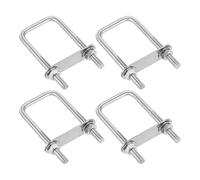 Kit de boulons en U, 304 Stainless Steel U-Bolt Kit of Heavy-Duty Square U-Bolts with Nuts, Washers, and Frame Plate for Pipe, Trailer, Automotive, and Leaf Spring Applications(4,M8x40x100mm)