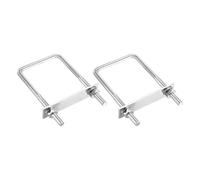Kit de boulons en U, 304 Stainless Steel U-Bolt Kit of Heavy-Duty Square U-Bolts with Nuts, Washers, and Frame Plate for Pipe, Trailer, Automotive, and Leaf Spring Applications(2,M10x75x120mm)
