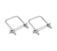 Kit de boulons en U, 304 Stainless Steel U-Bolt Kit of Heavy-Duty Square U-Bolts with Nuts, Washers, and Frame Plate for Pipe, Trailer, Automotive, and Leaf Spring Applications(2,M10x60x100mm)