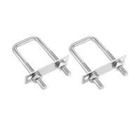 Kit de boulons en U, 304 Stainless Steel U-Bolt Kit of Heavy-Duty Square U-Bolts with Nuts, Washers, and Frame Plate for Pipe, Trailer, Automotive, and Leaf Spring Applications(2,M10x40x100mm)