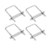 Kit de boulons en U, 304 Stainless Steel U-Bolt Kit of Heavy-Duty Square U-Bolts with Nuts, Washers, and Frame Plate for Pipe, Trailer, Automotive, and Leaf Spring Applications(4,M6x40x80mm)