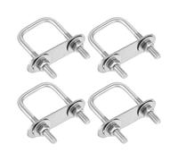Kit de boulons en U, 304 Stainless Steel U-Bolt Kit of Heavy-Duty Square U-Bolts with Nuts, Washers, and Frame Plate for Pipe, Trailer, Automotive, and Leaf Spring Applications(4,M6x30x60mm)