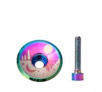 Kit de boulons et capuchons de casque en aluminium pour tube de direction non fileté de 28,6 mm - Alliage 6061 léger, anodisé multicolore (D)