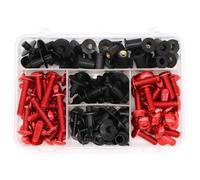 Kit De Boulons Et Vis De Carénage pour Moto pour K&awasaki pour Ninja 125 250 EX250 300 EX300 400 400R ER-4F M5 M6 Kits De Boulons De CaréNage(Rouge)