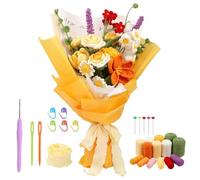 Kit De Bouquet De Fleurs Au Crochet, Ensemble De Crochet Pour Débutants, Tissage Fait Main D'un Bouquet De Marguerites, De Tricot Avec Tutoriel Vidéo Et Outils Pour La Laine, Pour La Fête Des Mères