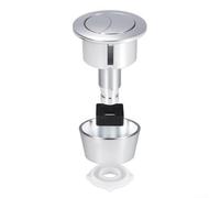 Kit de bouton de chasse d'eau pour réservoir de toilettes avec double mode de fonctionnement - Convient aux points de montage du couvercle de chasse d'eau de 20 mm et 40 mm (argenté)