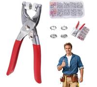 Kit de boutons-pression, avec pince à boutons-pression Kit d'outils à pression Idéal pour le bricolage, les vêtements, les chapeaux et la couture,100pcs,Silver