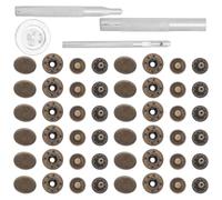 Kit de Boutons-pression Cuivre 15mm avec Outils Poseur Paquet Cuir | Boutons-pression sans Couture, Ouverture Facile, Outils Marteau Inclus, Réparation Rapide Vêtements et Paquet