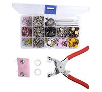 Kit de boutons-pression en laiton colorés, boutons-pression à tige avec ensemble d’outils d’installation, boutons-pression multicolores pour la confection et la réparation de