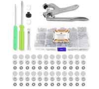 Kit de boutons-pression en plastique gris clair Mandala Crafts et pince pression - Kit de boutons-pression en plastique sans couture avec outil
