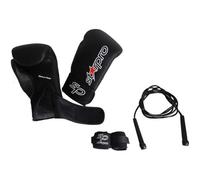 Kit de boxe - OFITNESS - Gants 12 OZ - Corde à sauter - Bandes - Noir