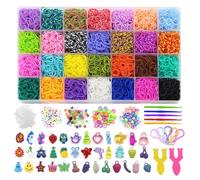 Kit de bracelets à métier à tisser en caoutchouc, 1 boîte, ensemble de perles pour bricolage, Bracelet d'amitié élastique, bijoux pour filles, fabrication d'accessoires de tricot K1421ST20