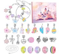 Kit de bracelets de Noël - Ensemble de compte à rebours pour 24 jours de fabrication de bijoux, bracelet créatif | Collectionneurs de filles, cadeaux de fête de famille, cadeaux pour activités