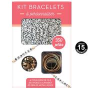 Kit de bracelets 'Messages' blanc noir - jusqu'à 15 bracelets [A0922]