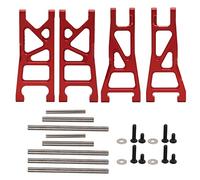 Kit de bras de suspension pivotant inférieur avant et arrière, modèle RC, échelle 1/10 avec rondelle en aluminium, télécommande, mise à niveau des performances du véhicule (Rouge)