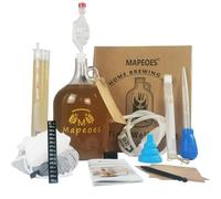 Kit de brassage maison 3,8 L pour bière, vin, hydromel et cidre - Fermenteur en verre, hydromètre, bouchon n°5, barboteur, siphon, entonnoir, bande thermométrique - Débutants
