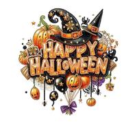 Kit de bricolage 2026 pour Halloween, décoration murale faite à la main avec motifs hantés, projet de conception créative pour l'intérieur, matériau PET sûr contre les saisons idéales (C