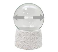 Kit de Bricolage 70018 - Boule à Neige DIY - Boule de Verre - Polyrésine - Blanche ornamente - Diamètre 65 mm