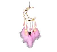 Kit de bricolage attrape-rêves avec formes de lune et de cœur, carillon éolien féérique bohème pour décoration de chambre à coucher, téléphone portable à thème (avec lumières 3)