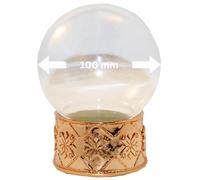 Kit de bricolage - Boule à neige Do it Yourself - Avec boule en verre et socle en porcelaine - Flocon de neige cuivré doré - Boîte à musique - Diamètre : 100 mm - 70009