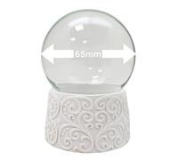 Kit de bricolage - Boule à neige - Do it Yourself - Avec boule en verre - Socle décoratif blanc - Diamètre 65 mm - Boule à neige à faire soi-même - Boule à neige individuelle - 70015
