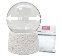 Kit de bricolage - Boule à neige - Do it Yourself - Verre décoratif - Socle blanc - Diamètre 65 mm - Boule à neige individuelle - 70015