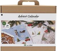 Kit de bricolage calendrier de l'avent avec BioBeads, 24 images à réaliser soi-même avec des perles à repasser