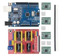 Kit de Bricolage Carte d'extension de Bouclier CNC for imprimante 3D + 4 x A4988 Pilote de Moteur Pas à Pas avec dissipateur de Chaleur + UNO R3 Bricolage (Color : Without Box)