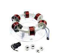 Kit de bricolage d'accélérateur circulaire électromagnétique, modèle de cyclotron sans balais, équipement d'expérimentation de physique acrylique, aide pédagogique de haute technologie(6 Coils)